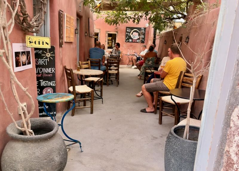 Wine bar/restaurant in Oia.