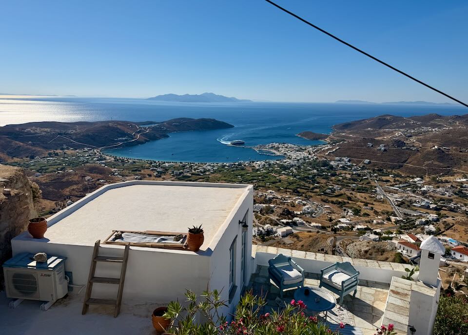 The view from our hotel in Serifos Chora.