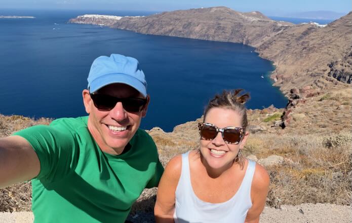 Santorini Dave on caldera trail.